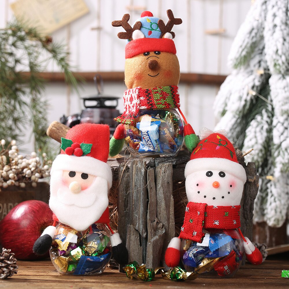 Hũ đựng kẹo socola hình ông già noel người tuyết giáng sinh năm mới DIY độc đáo