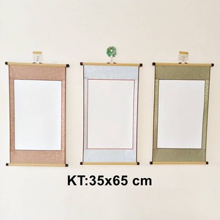 Giấy xuyến bo lụa thư pháp 35x65cm