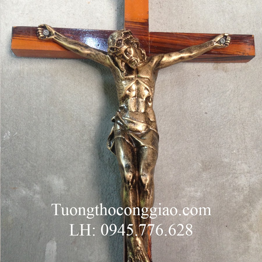 Tượng Chúa Chịu Nạn 25cm Thánh Giá 45cm xi đồng