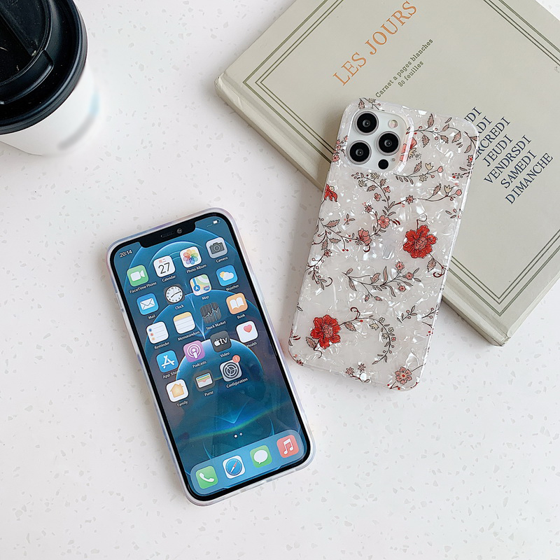 Ốp Điện Thoại IMD Cứng Chống Rơi In Hoa Sang Trọng Cho iPhone 14 13 12 11 Pro Max Mini X XS XR 8 7 Plus + SE 2020