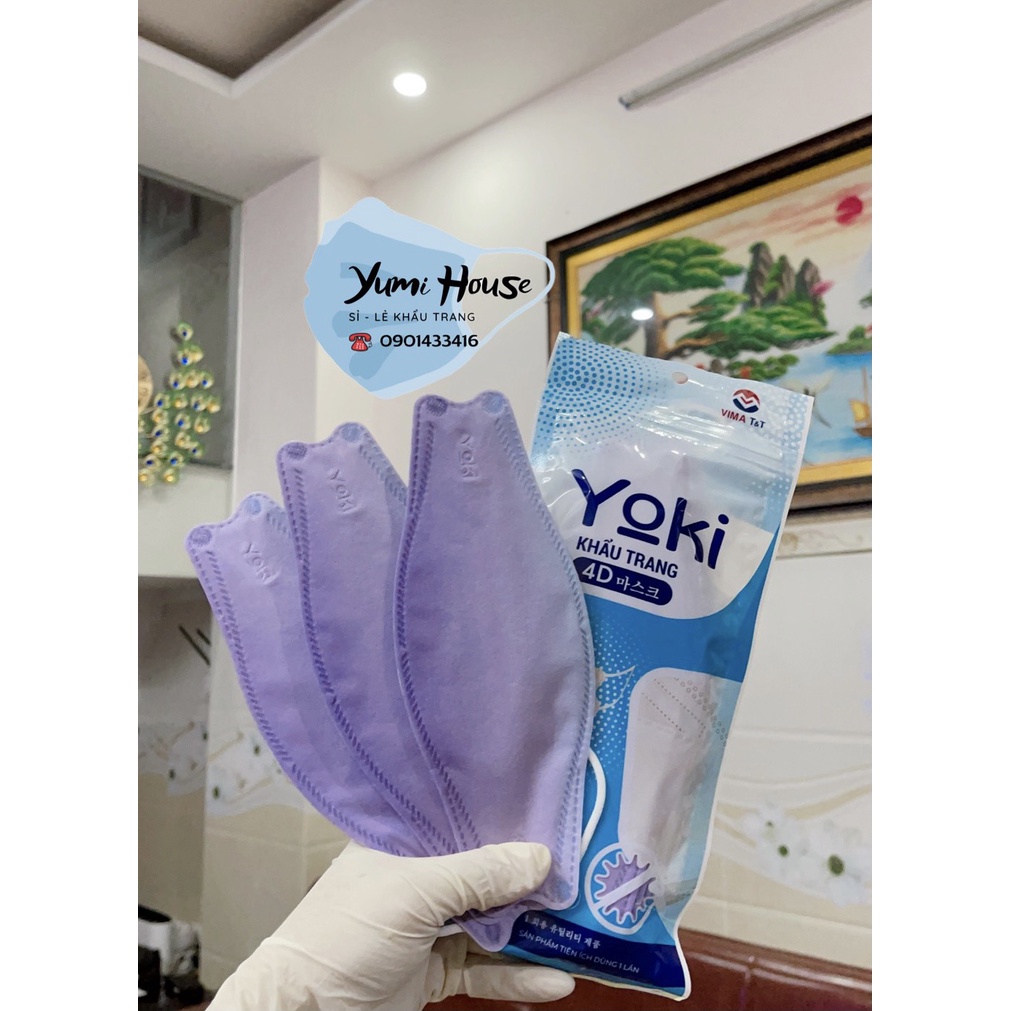 (HOT) Khẩu trang 4D KF94 Yuki / Yoki 1 Bịch 6 Chiếc 4 Lớp Màu Omber Hàng Công Ty