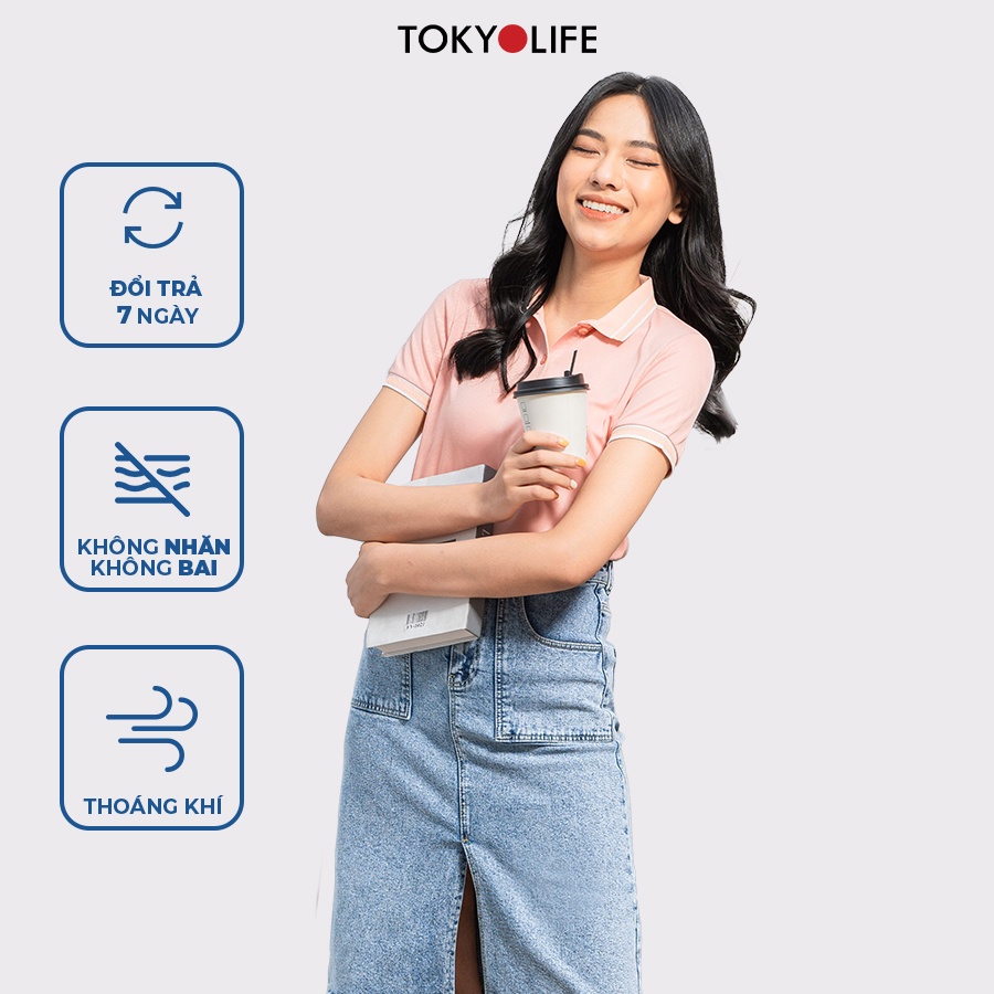 Áo Polo Nữ phông cộc tay, vải cotton Cao Cấp Thoáng Mát Thời Trang TOKYOLIFE I9POL002K