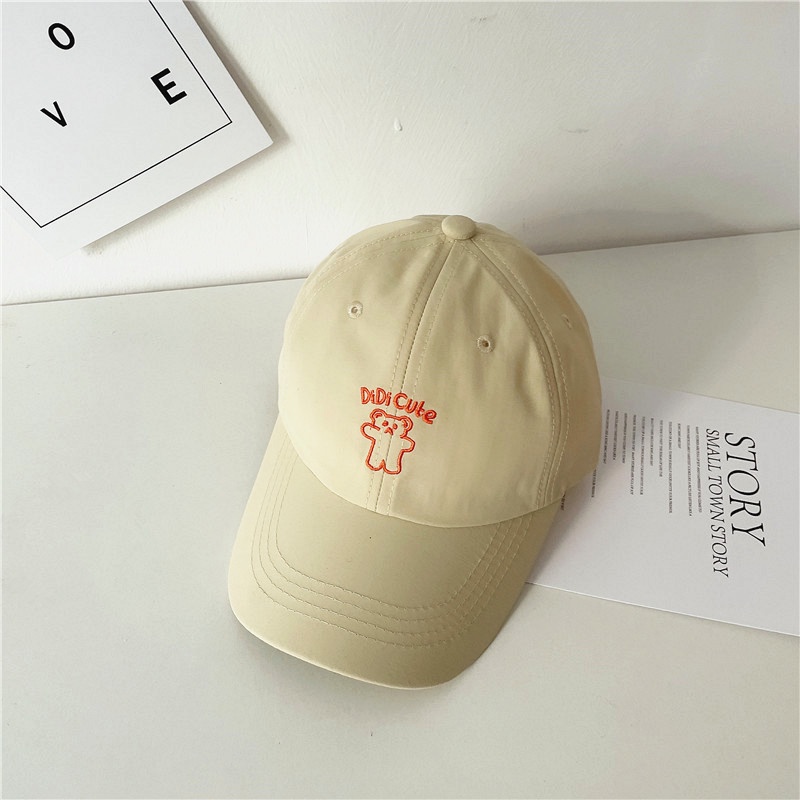 Mũ Lưỡi Trai Chống Nắng Nhanh Khô Thêu Hình Gấu Hoạt Hình Dễ Thương Cho Bé