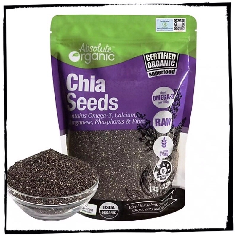 Hạt Chia Úc Tím Organic Hữu Cơ - Túi 250g