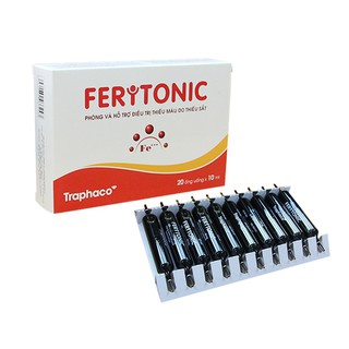 FERITONIC ống uống bổ sung sắt hộp 20 ống thuỷ tinh