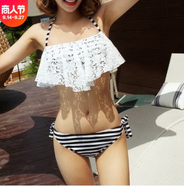 Bộ Bikini Viền Ren Màu Trắng Phong Cách Hàn Quốc Cho Nữ | BigBuy360 - bigbuy360.vn