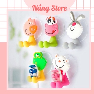 [MÃ SRAPR3495 giảm 50% đơn 0đ] Móc hít tường treo bàn chải, treo khăn hình thú siêu tiện lợi cho bé