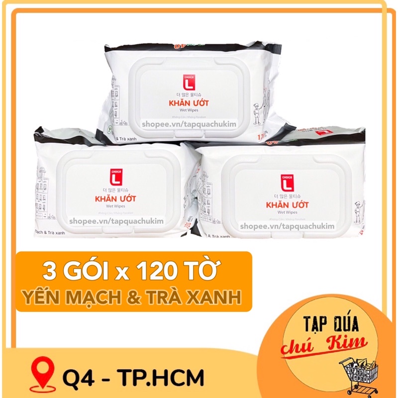 Khăn ướt gia đình 120 TỜ CHOICE L công nghệ HQ an toàn tiết kiệm - Khăn ướt LOTTE 120 TỜ - tapquachukim