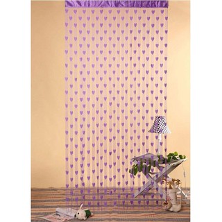 Rèm cửa hình tim màu tím 