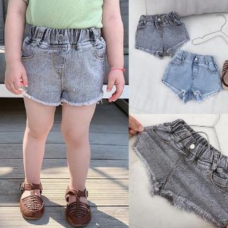 Summer Casual Baby Girls Boys Denim Shorts Elastic Waist Shorts