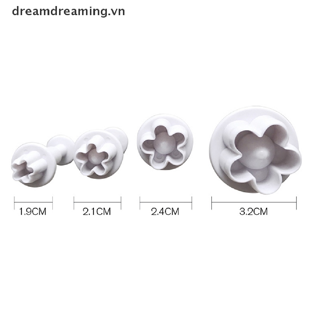Bộ 4 Khuôn Cắt Kẹo Đường Hình Hoa Mận