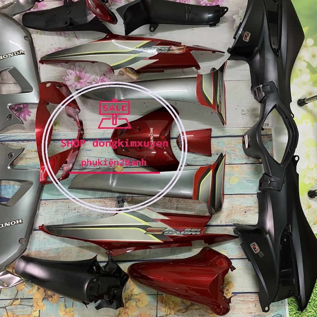 Bộ vỏ nhựa-dàn áo xe Wave S100 ĐỎ ĐÔ-wave alpha -wave RS -WAVE 50CC -WAVE đời 2006 đến 2017 nhựa trắng nguyên sinh