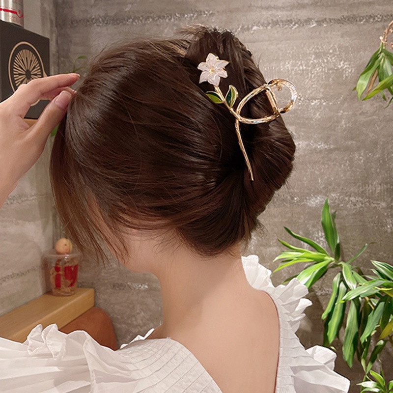 Kẹp Tóc Càng Cua Lớn Hình Hoa Cho Nữ