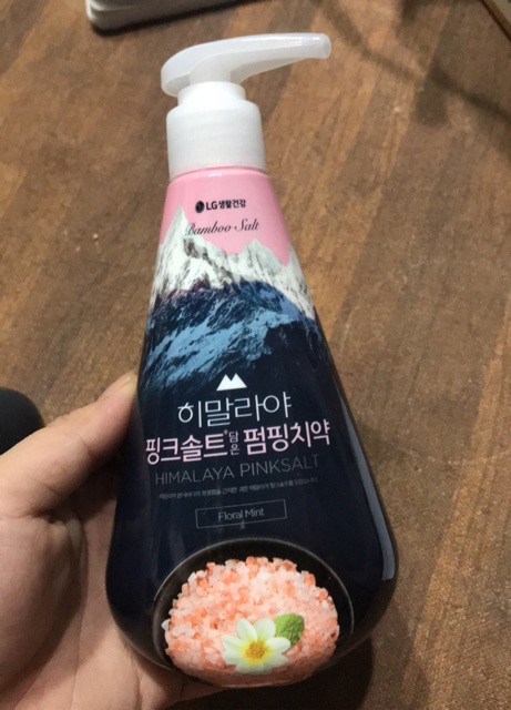 Kem đánh răng Bamboo Salt Himalaya Pink Salt PumpingBrighteing Floral Mint - Trắng răng 285g