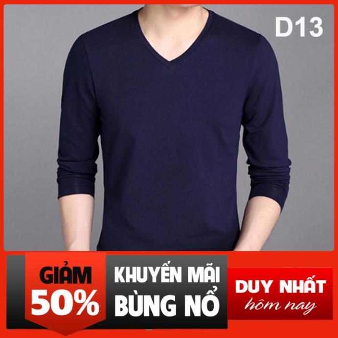 Áo thun nam cổ tim dài tay đẹp nhiều màu đủ size ( có size lớn cho người 100 kg ) 🔥