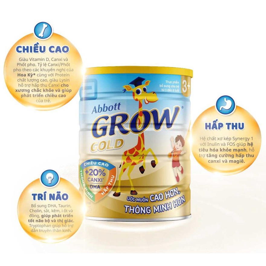 Sữa bột Abbott Grow gold step 3+ 1kg7 (1700g) mẫu mới