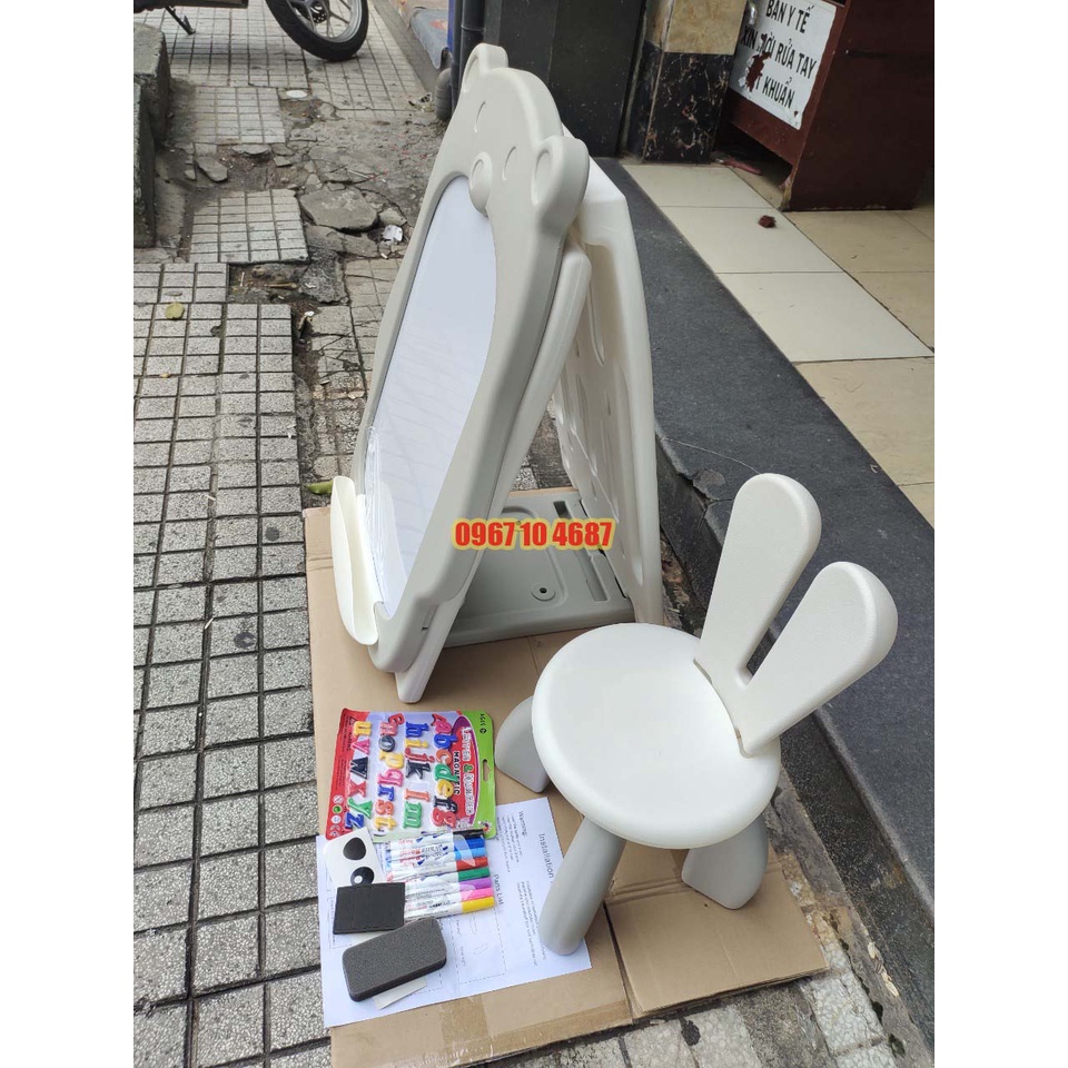 Bảng vẽ Gấu Sasa kèm ghế - Bảng vẽ thông minh cho bé học tập và sáng tạo