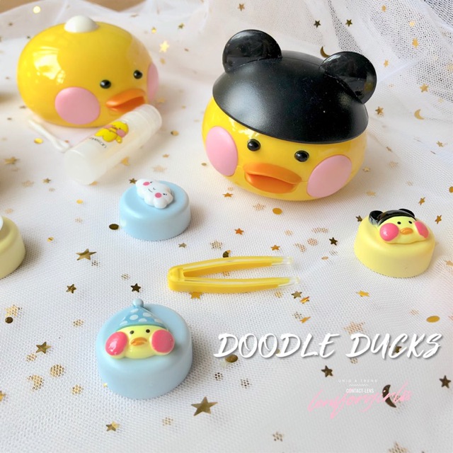 Hộp đựng lens DOODLE DUCK 4 màu đáng yêu