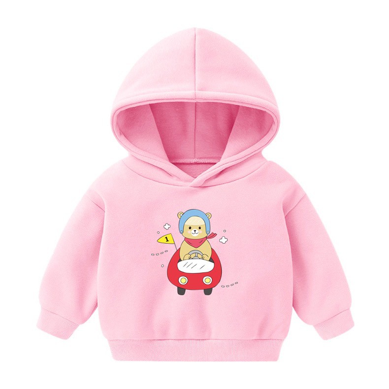 Áo Nỉ Hoodie Họa Tiết Gấu Ngộ Nghĩnh Cho Bé