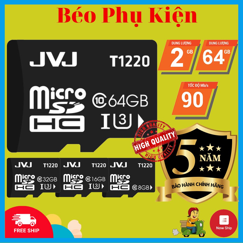 Thẻ nhớ JVJ 64Gb/32Gb/16Gb/8Gb/4Gb/2Gb - tốc độ cao chuyện dụng cho Camera IP wifi, Smartphone, loa đài, BH 12 tháng | WebRaoVat - webraovat.net.vn