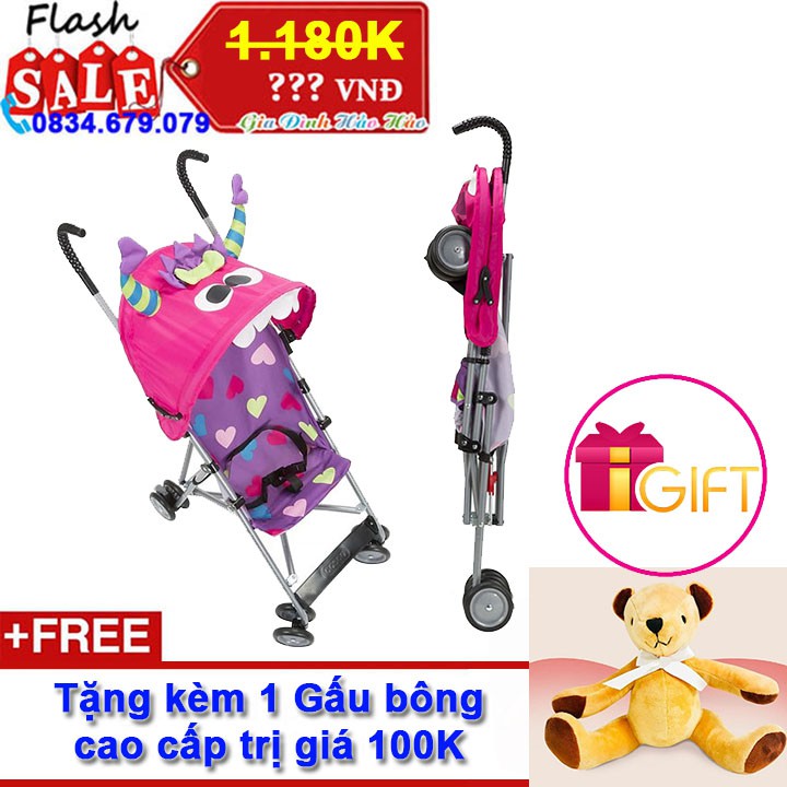 Xe Đẩy Du Lịch Trẻ Em Cosco Shelley - Tặng kèm gấu bông cao cấp