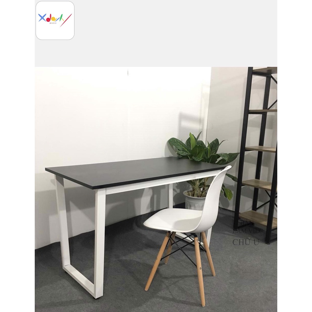 Bàn làm việc chữ u mặt gỗ công nghiệp MDF bàn học sinh gaming để máy tính văn phòng chân sắt sơn