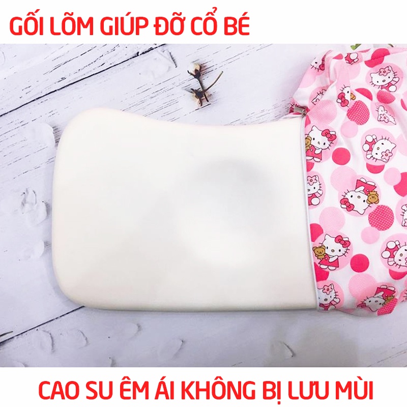 Gối Cao Su Non Lõm Giữa Cho Bé Hiền Trang Chống Bẹp Đầu Bông Bi Kids Store