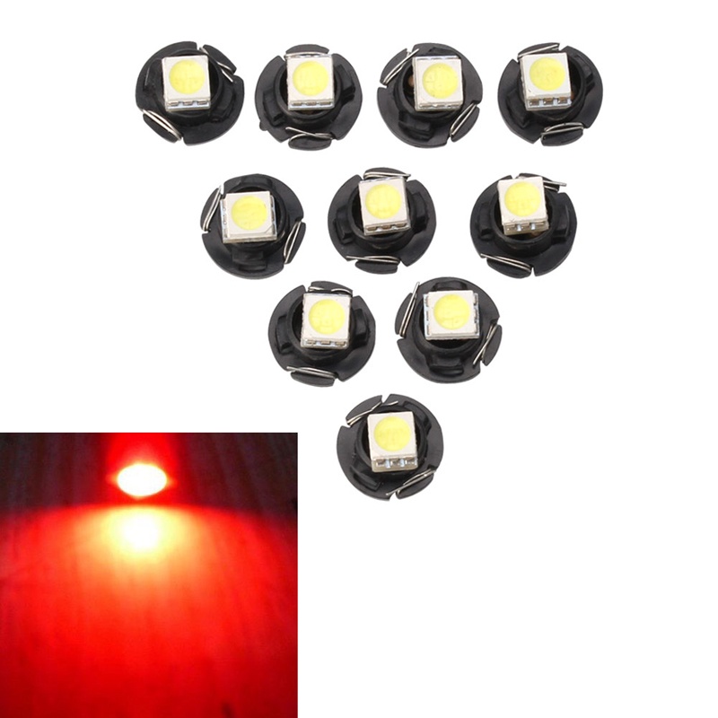 Set 10 Đèn LED T3 T4 2 T4 7 5050 1 SMD 12V Gắn Bảng Điều Khiển Dành Cho Ô Tô