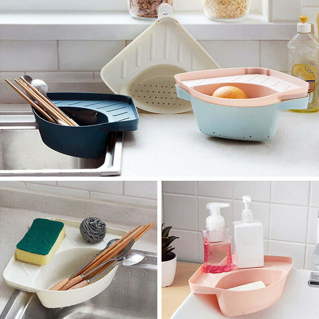 Giá Đựng Đồ Hình Tam Giác Gắn Bồn Rửa Chén Tiện Dụng