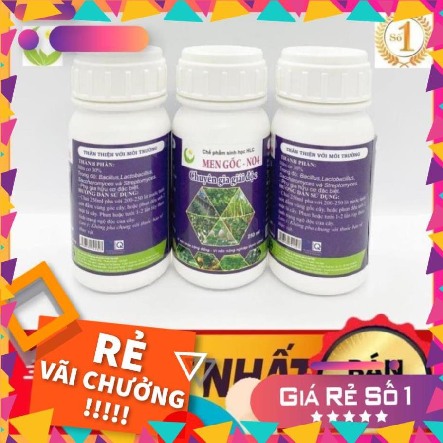 MEN GỐC NO4 250ML - CHUYÊN GIA GIẢI ĐỘC CHO CÂY TRỒNG BỊ NGỘ ĐỘC PHÂN BÓN, NGỘ ĐỘC THUỐC BVTV,...