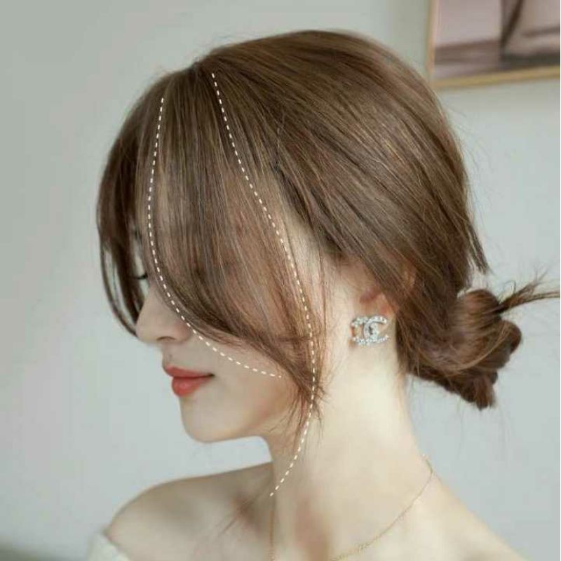 tóc thật 3d 2 mái mới