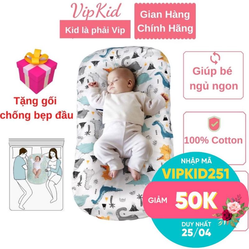 Nệm ngủ chống giật mình cho bé kèm gối chống bẹp đầu carekid