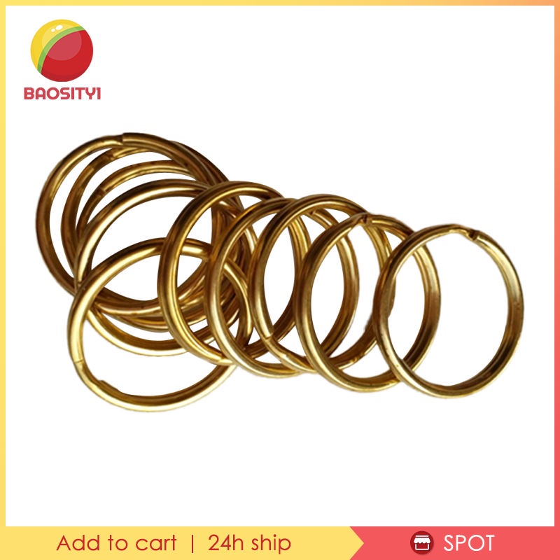 Set 1 / 10 Vòng Tròn Chia Móc Khóa DIY Bằng Đồng Thau Kích Thước 35mm