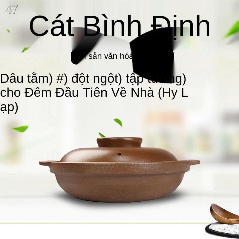 FPingding soong, cát không tráng men, nồi nông, súp chịu nhiệt độ cao, và cháo gốm, hầm nông dùng gas ngọn lửa mở