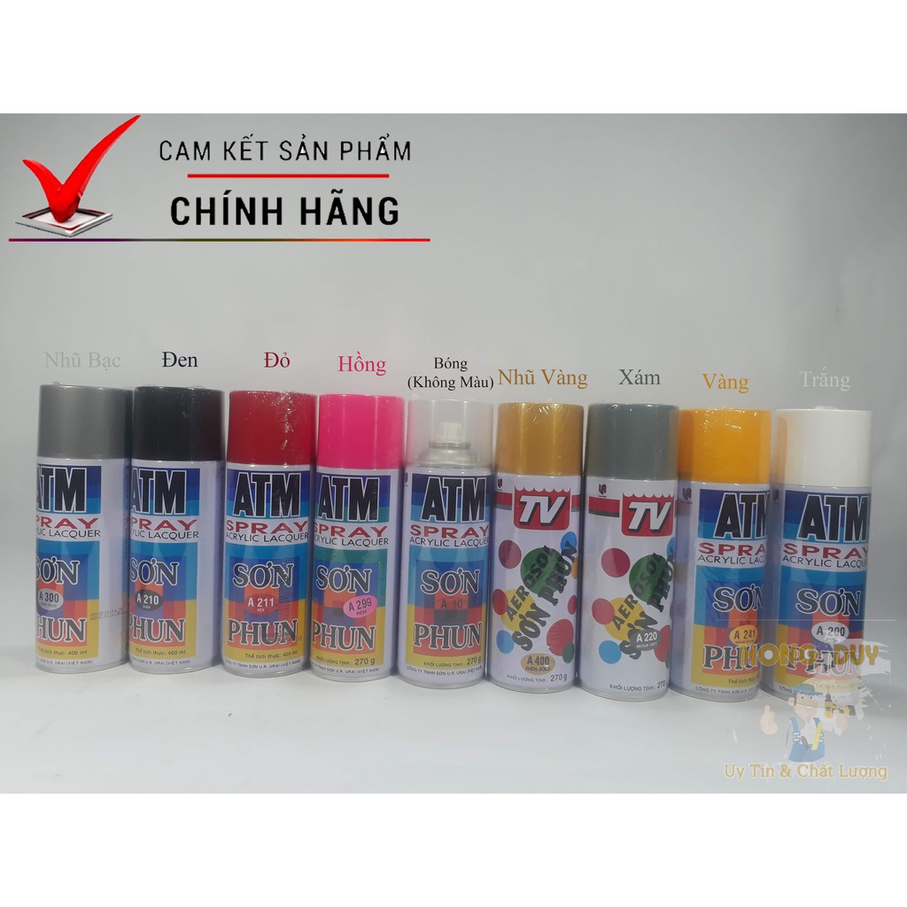 Sơn phun sơn xịt ATM ,TV các màu