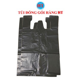 Túi nilon đen đựng rác, đóng hàng có quai loại đựng 5kg, 10kg