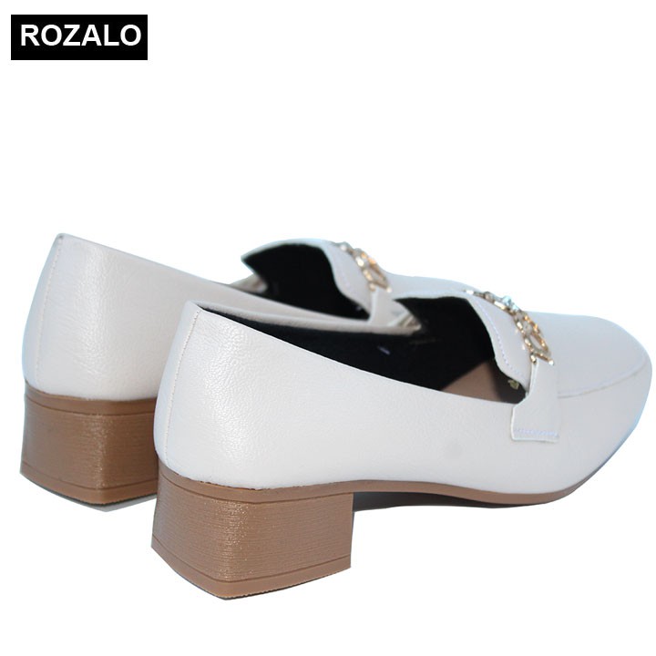 Giày lười nữ loafer mũi vuông đế cao 3P Rozalo R5912