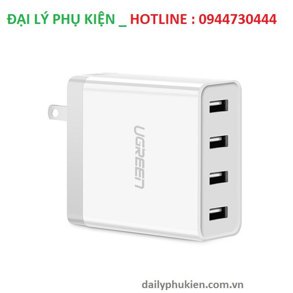 Củ sạc di động 4 cổng USB (34W 6.8A) Ugreen UG-30991 cho điện thoại Iphone 6s,7 Ipad, Gal Hàng chính hãng