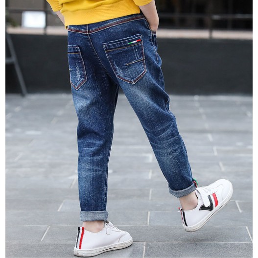 Quần jeans dài lưng thun bé trai