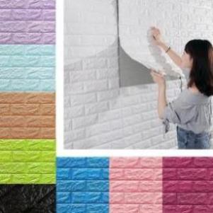 Xốp dán tường DEMINHOME trang trí nhà cửa giả gạch 3d khổ lớn 70x77cm  decor phòng ngủ  - xốp dán tường cách âm.