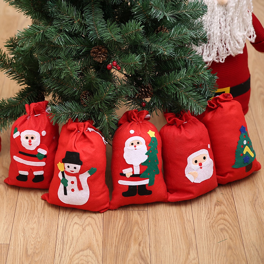 Túi đựng kẹo hình ông già Noel/tuần lộc/người tuyết/ông già Noel sáng tạo trang trí Giáng sinh năm mới