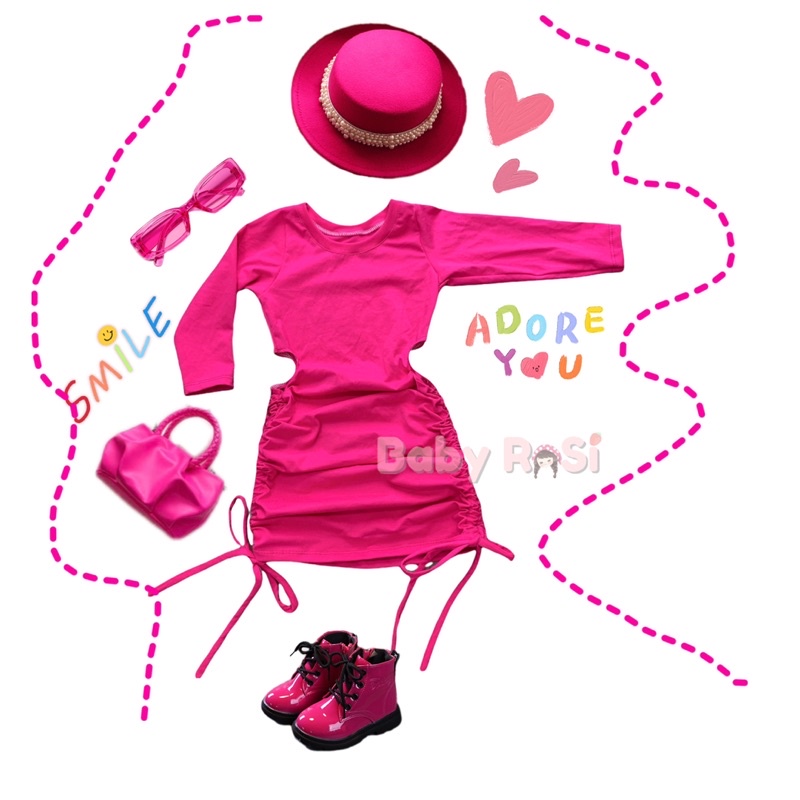 váy body sẻ eo dây rút cho bé