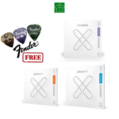 FENDER Bộ dây đàn Guitar Acoustic loại tráng XS Series D 'addario XSAPB SẢN XUẤT TẠI Mỹ/ Chọn chắn b