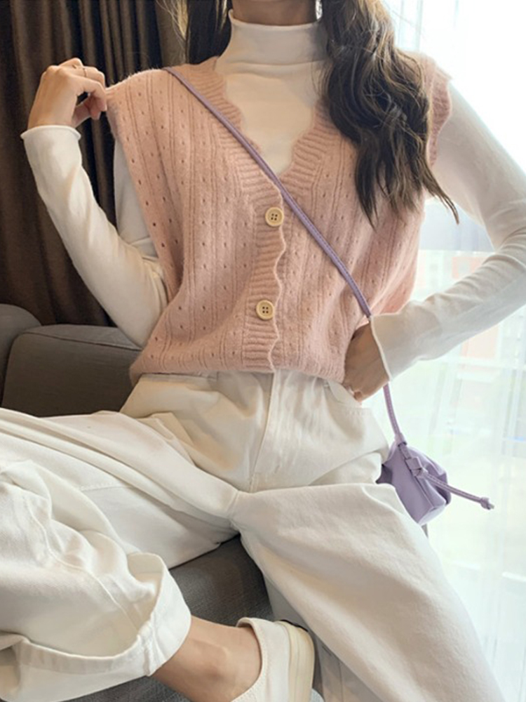 Áo sweater SUXI dệt kim cổ chữ V phong cách Hàn Quốc thời trang dành cho nữ