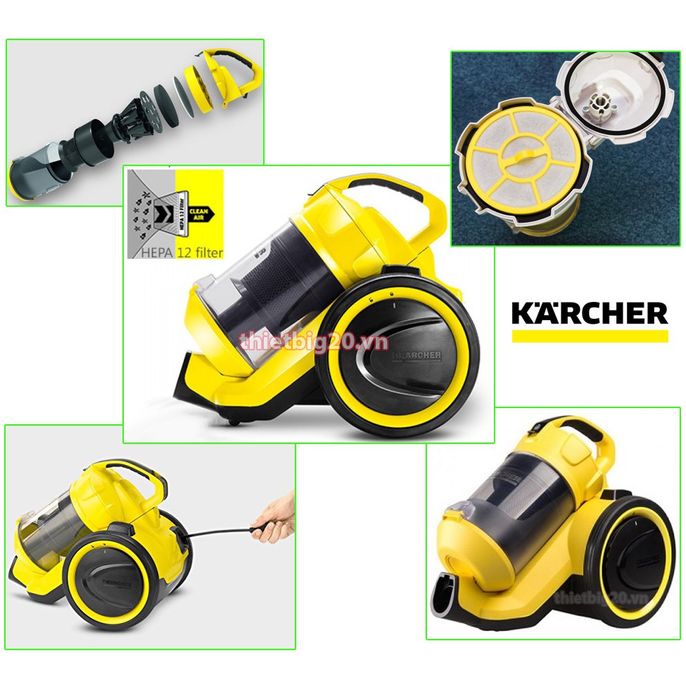 MÁY HÚT BỤI GIA ĐÌNH KARCHER VC3 PLUS KAP (KHÔNG TÚI LỌC)