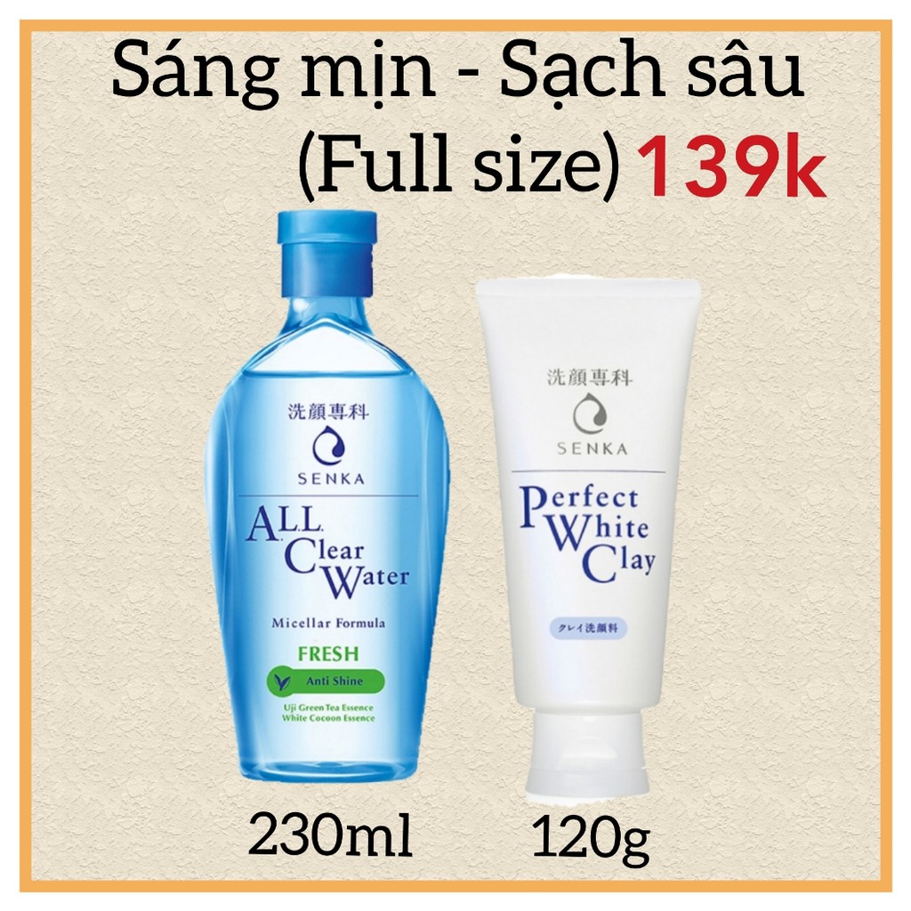 Combo Senka Sạch sâu giảm bóng nhờn trắng mịn dưỡng ẩm gồm 1 Sữa rửa mặt và 1 Tẩy trang | BigBuy360 - bigbuy360.vn