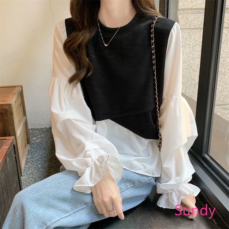 Plus Áo Sơ Mi Dài Tay Dáng Rộng Thời Trang Mùa Thu Hàn Quốc Dành Cho Nữ