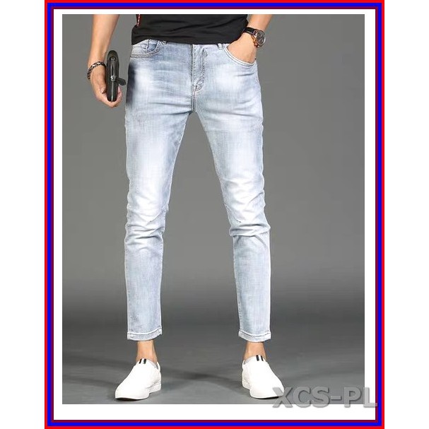 Quần jean nam cao cấp xanh bạc xước nhẹ 5678 không xù lông, không ra màu, chất giãn tốt 5n.3.280