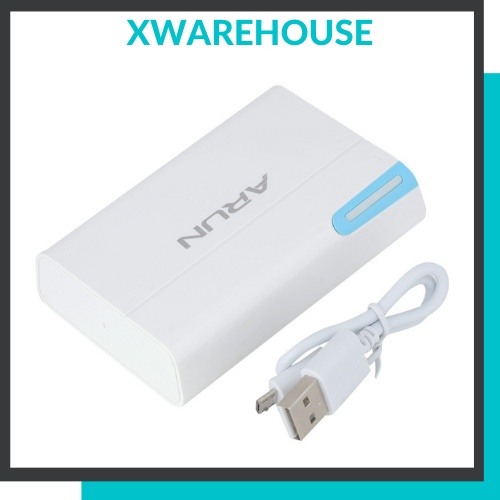 Pin dự phòng ARUN 8400 mah chính hãng, sạc dự phòng 2 cổng USB kèm dây sạc micro usb