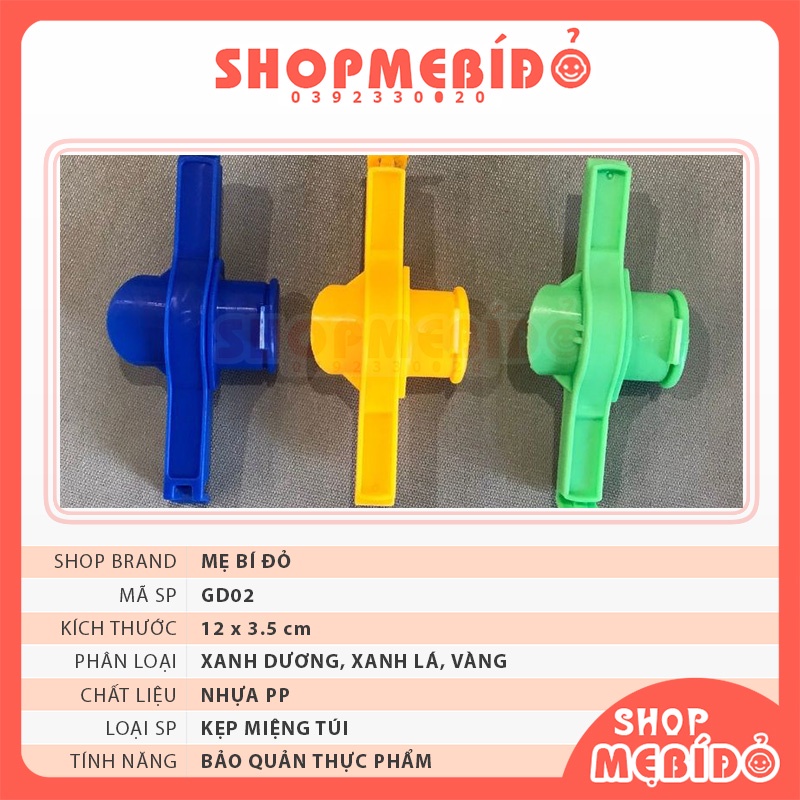 Kẹp Khóa Miệng Túi Thực Phẩm Tiện Dụng Đảm Bảo Chất Lượng Thực Phẩm COLLEN LIFE Shop Mẹ Bí Đỏ GD02